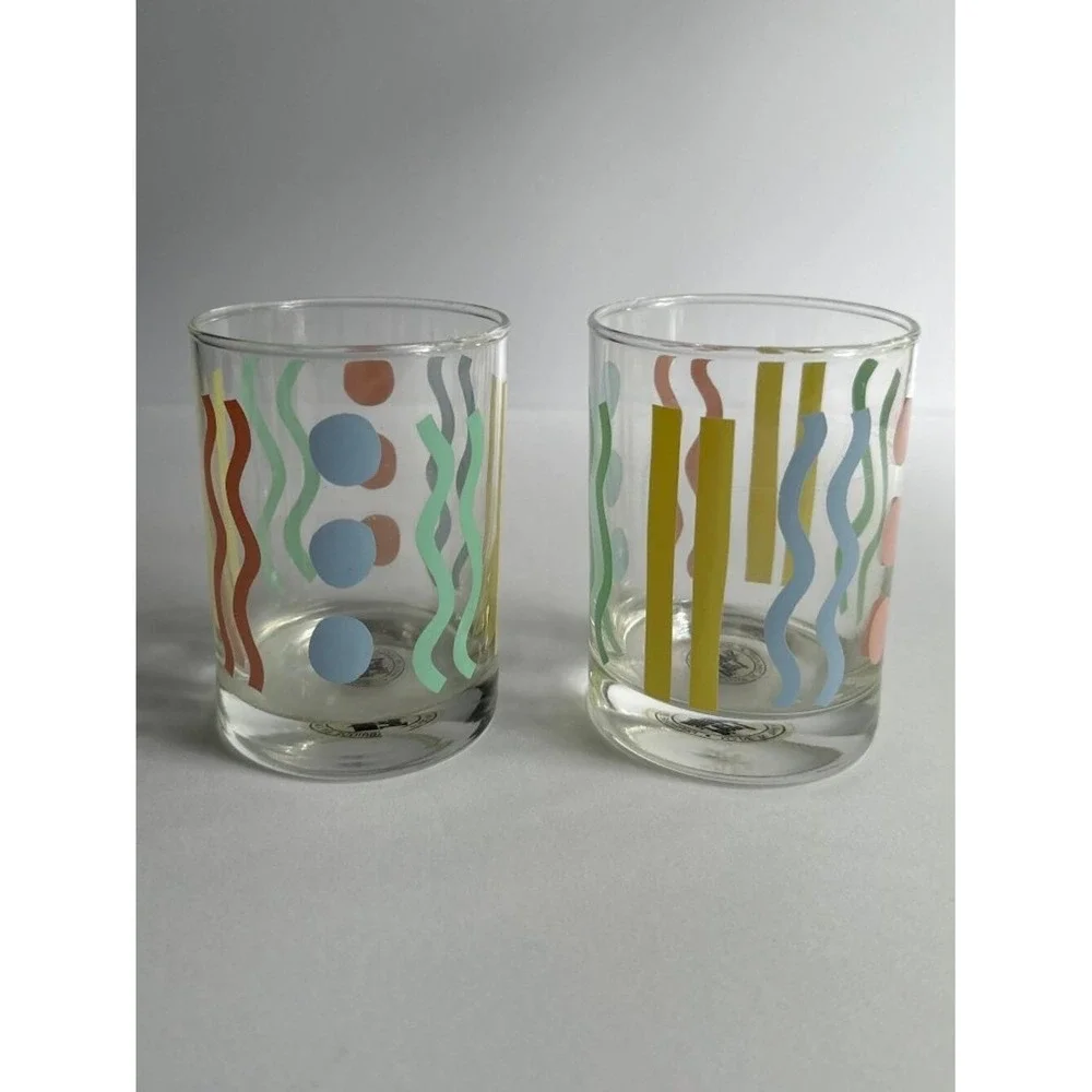 Vintage Pier 1 Imports Memphis-Style Rocks Glasses (Set of‎ 2)